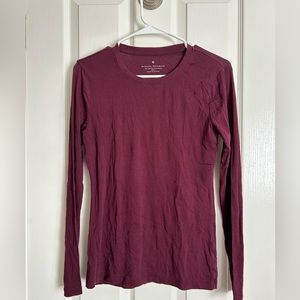 EUC Banana Republic Cotton Blend Long Sleeve Top - Burgundy, Size S